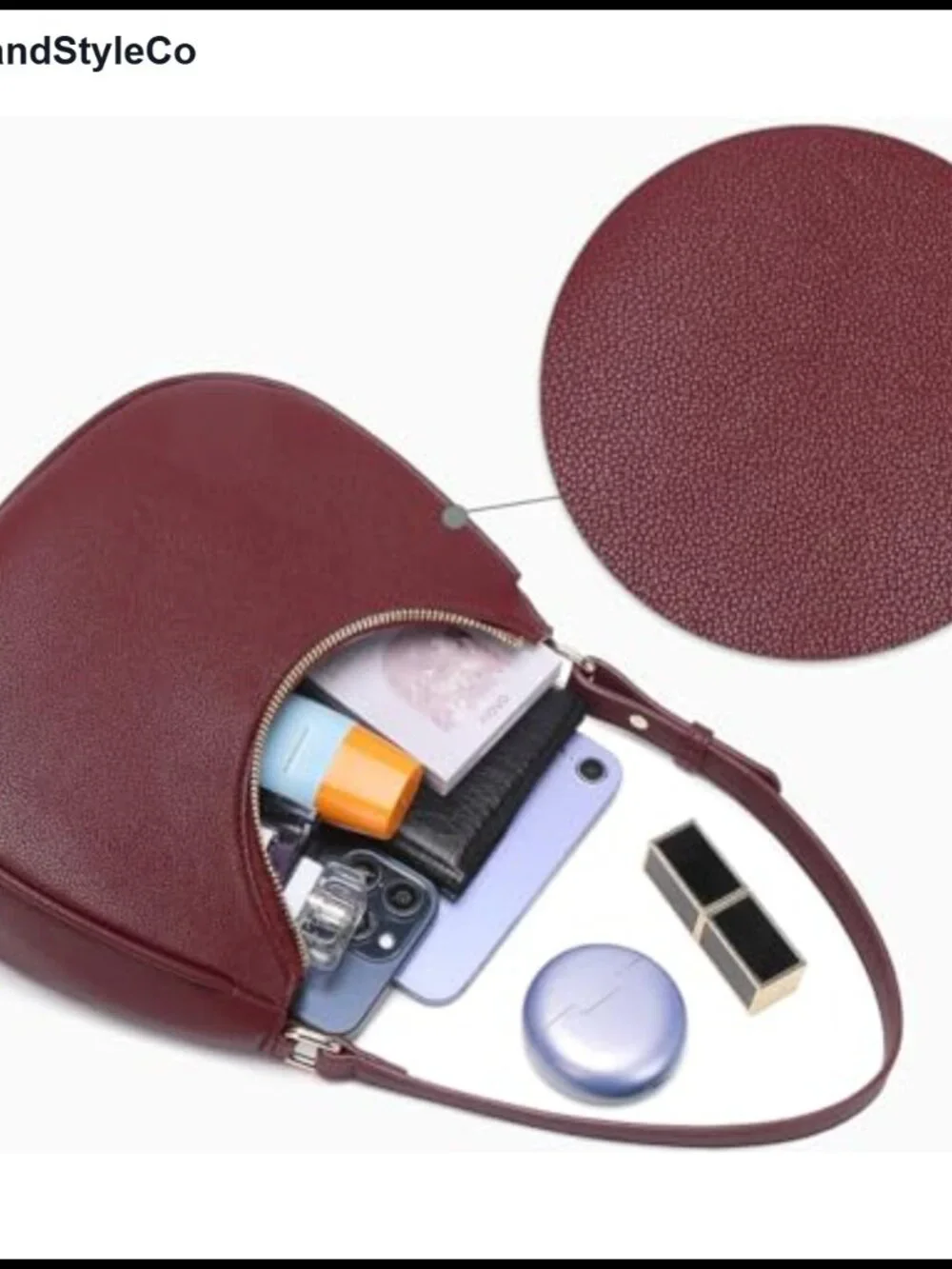 Crescent Hobo Shoulder Bag for Women PU Leather Cute Tote Purse Mini Clutch